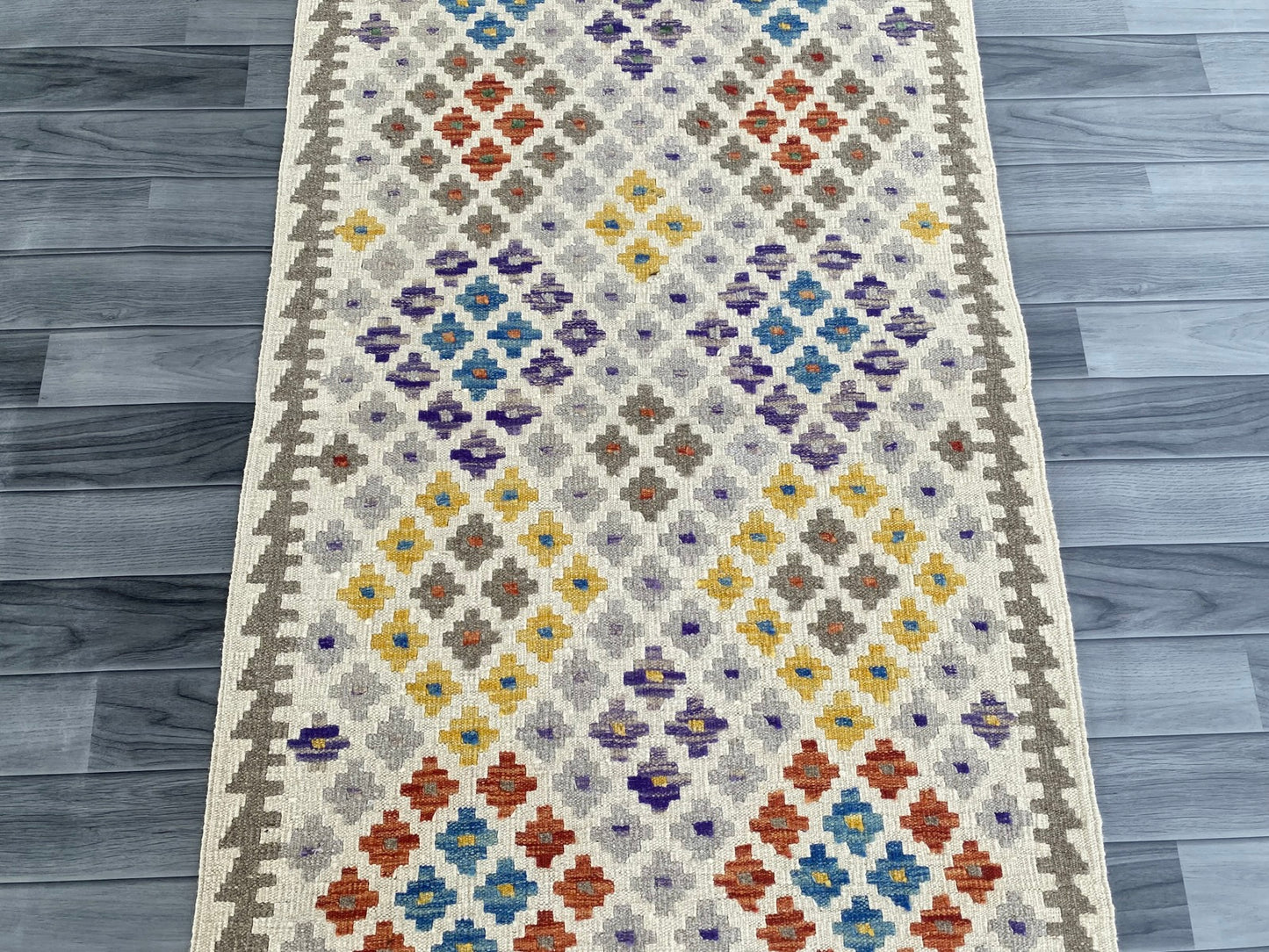 Handmade Afghan Chobi Kilim Hallway Runner Rug 288 CM x 87 CM ( SS # 173 )
