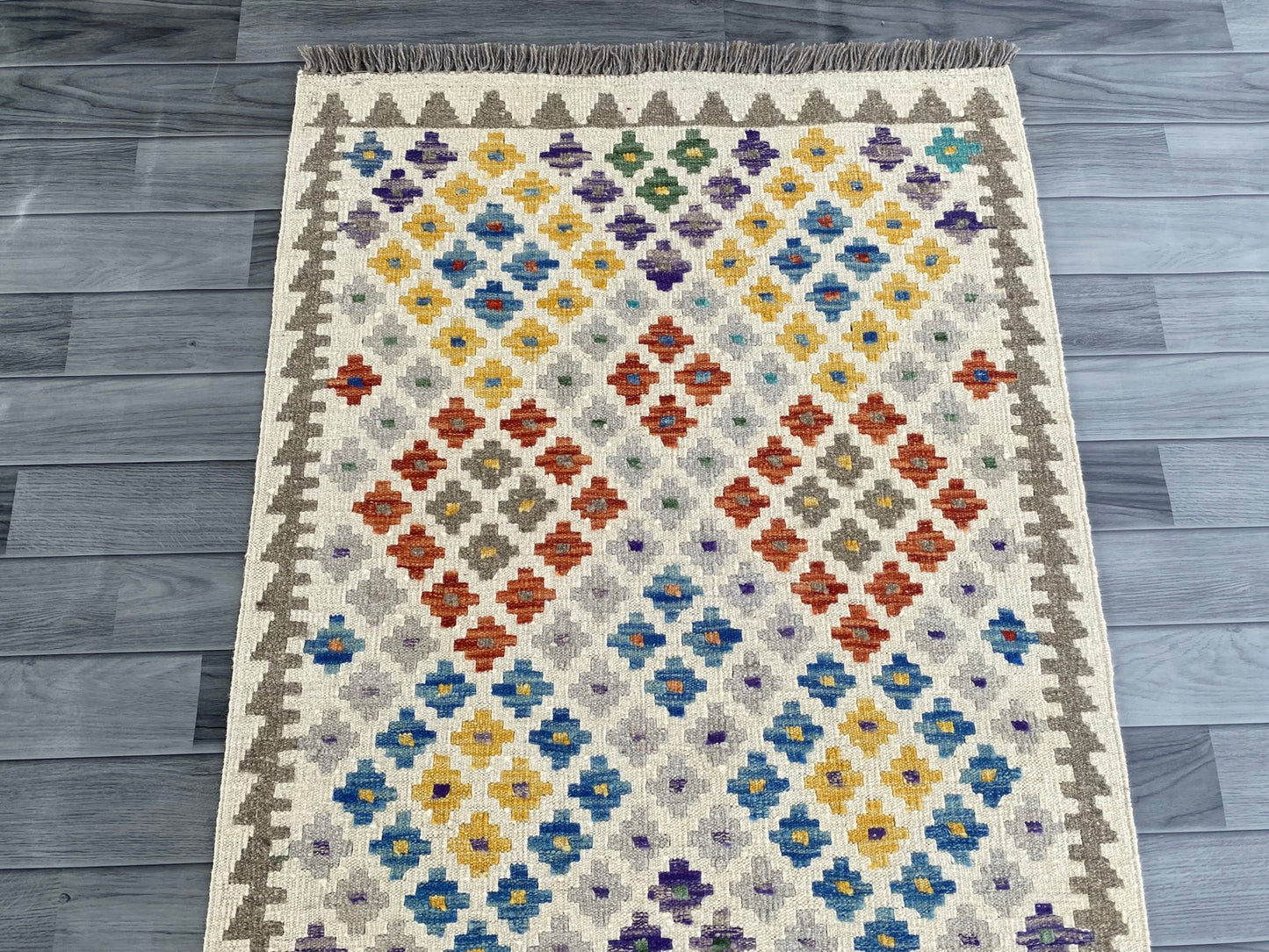 Handmade Afghan Chobi Kilim Hallway Runner Rug 288 CM x 87 CM ( SS # 173 )