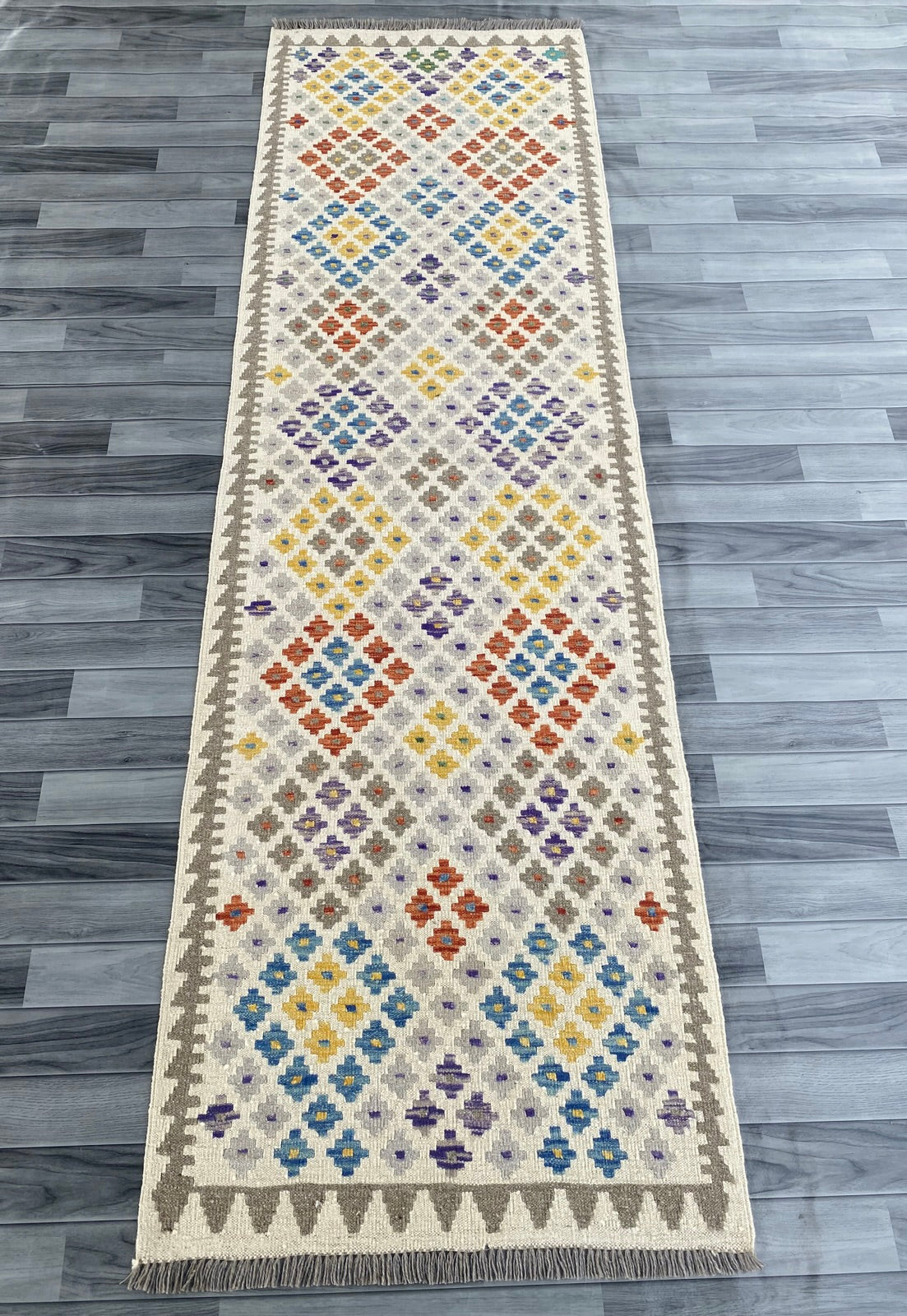 Handmade Afghan Chobi Kilim Hallway Runner Rug 288 CM x 87 CM ( SS # 173 )
