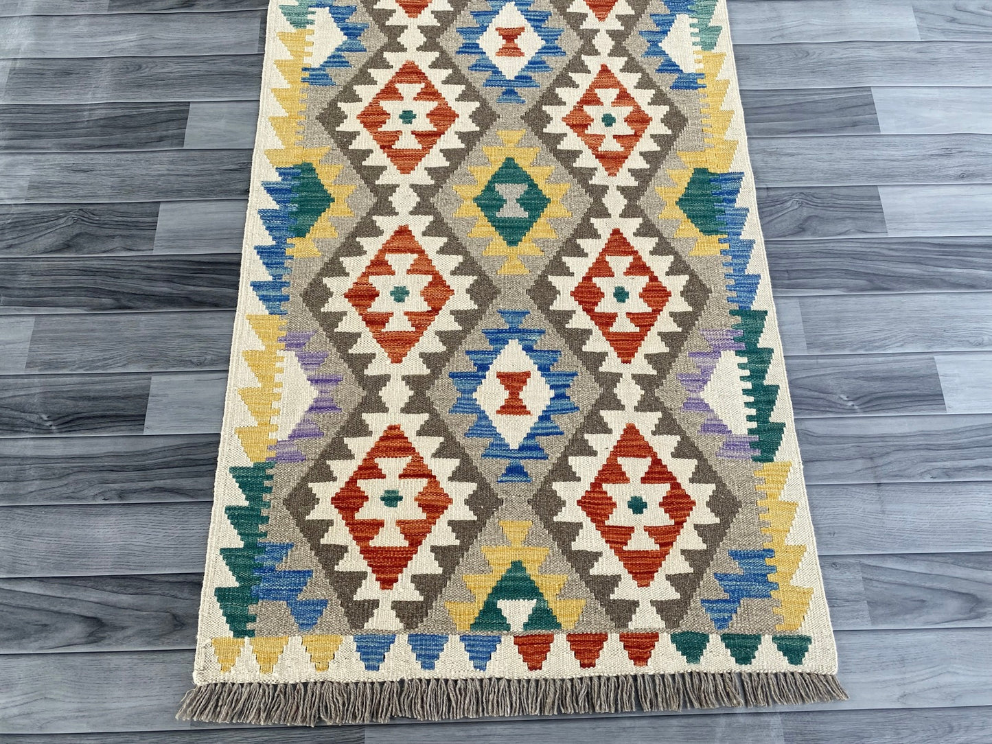 Handmade Afghan Chobi Kilim Hallway Runner Rug 302 CM x 82 CM ( SS # 172 )