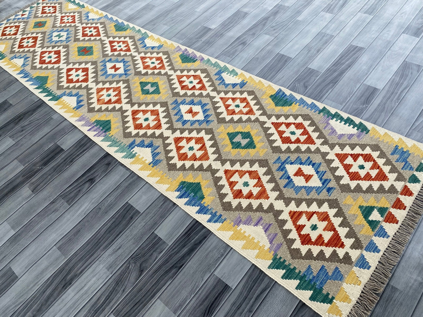 Handmade Afghan Chobi Kilim Hallway Runner Rug 302 CM x 82 CM ( SS # 172 )