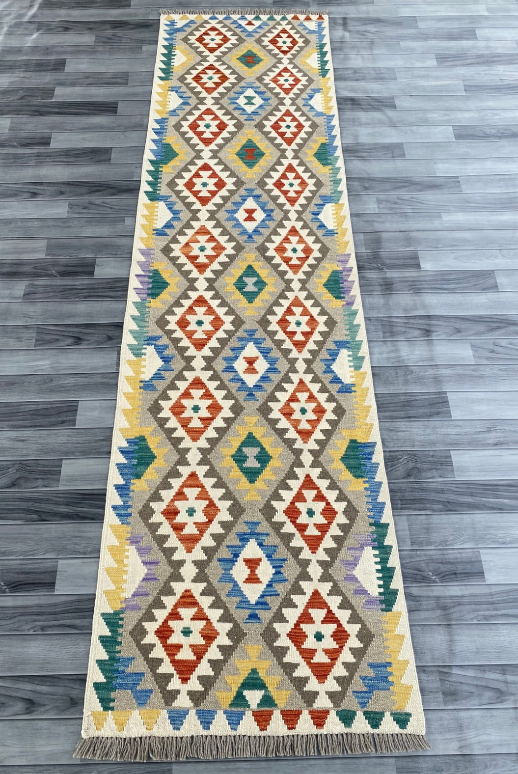 Handmade Afghan Chobi Kilim Hallway Runner Rug 302 CM x 82 CM ( SS # 172 )