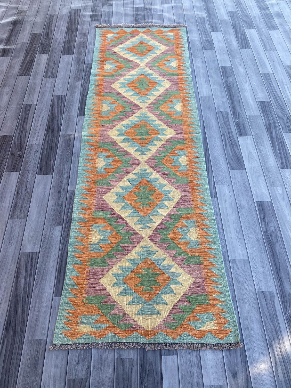 Handmade Flat Weave Kilim Rug (245 CM x 76 CM) SK#1066