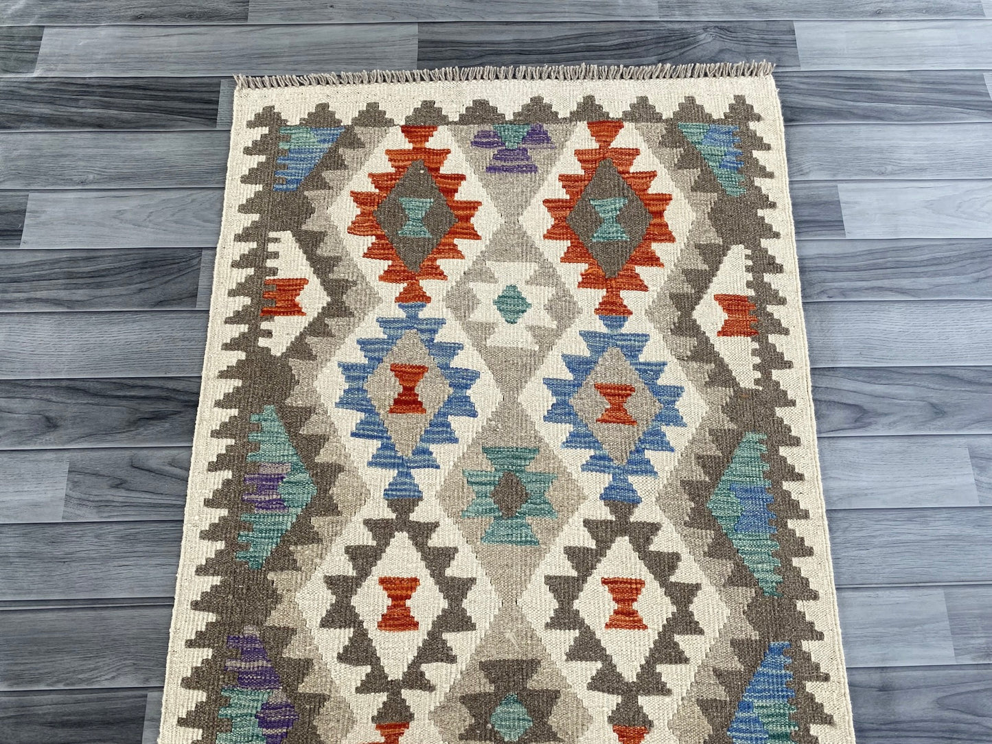 Handmade Afghan Chobi Kilim Hallway Runner Rug 198 CM x 83 CM ( SS # 170 )