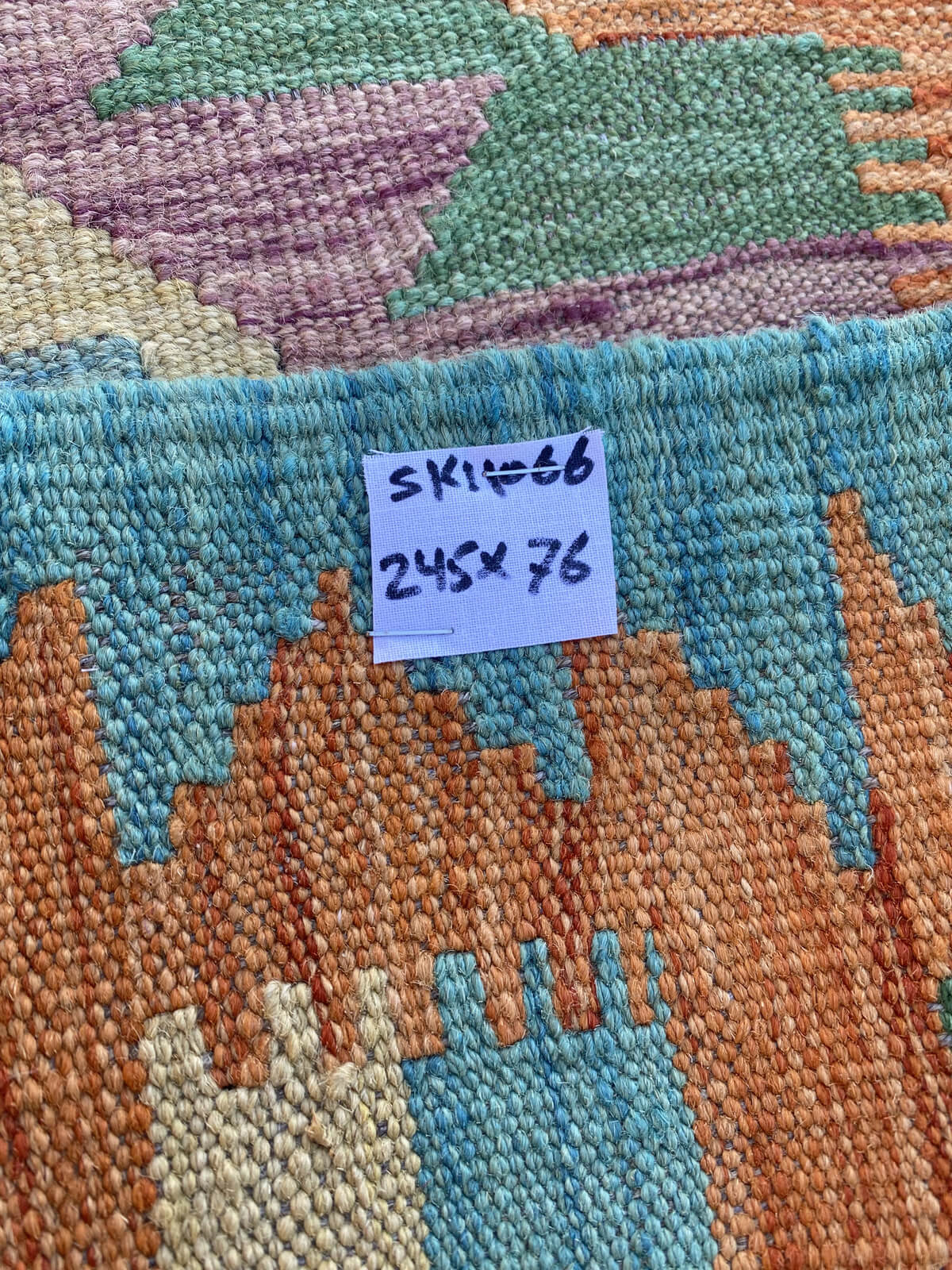 Handmade Flat Weave Kilim Rug (245 CM x 76 CM) SK#1066