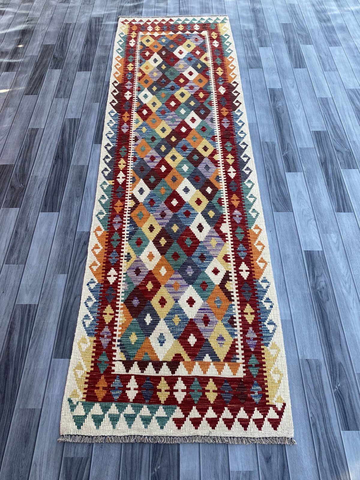 Handmade Flat Weave Kilim Rug (285 CM x 84 CM) SK#1068