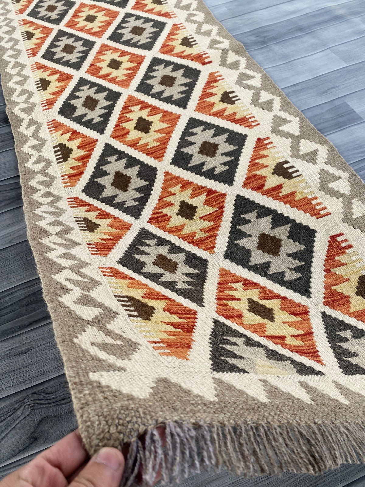 Handmade Afghan Chobi Kilim Hallway Runner Rug 193 CM x 66 CM ( SS # 168 )