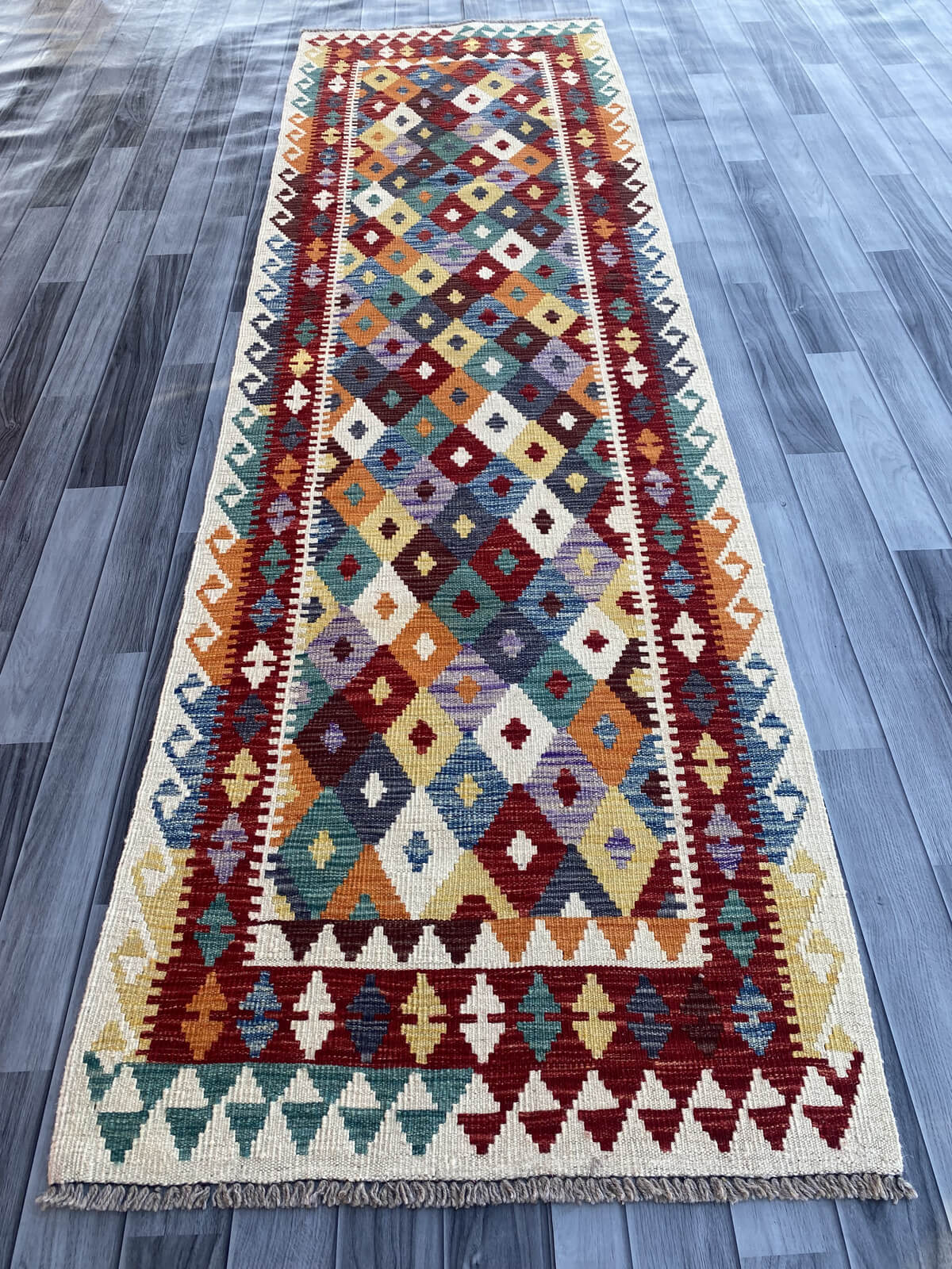 Handmade Flat Weave Kilim Rug (285 CM x 84 CM) SK#1068