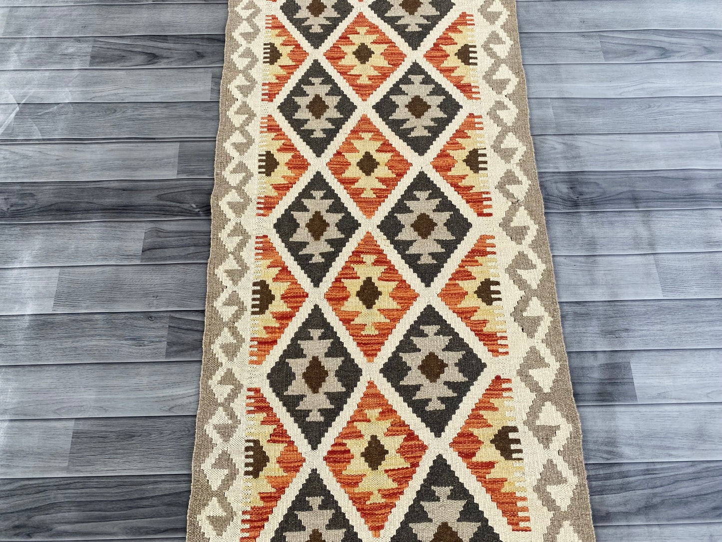 Handmade Afghan Chobi Kilim Hallway Runner Rug 193 CM x 66 CM ( SS # 168 )