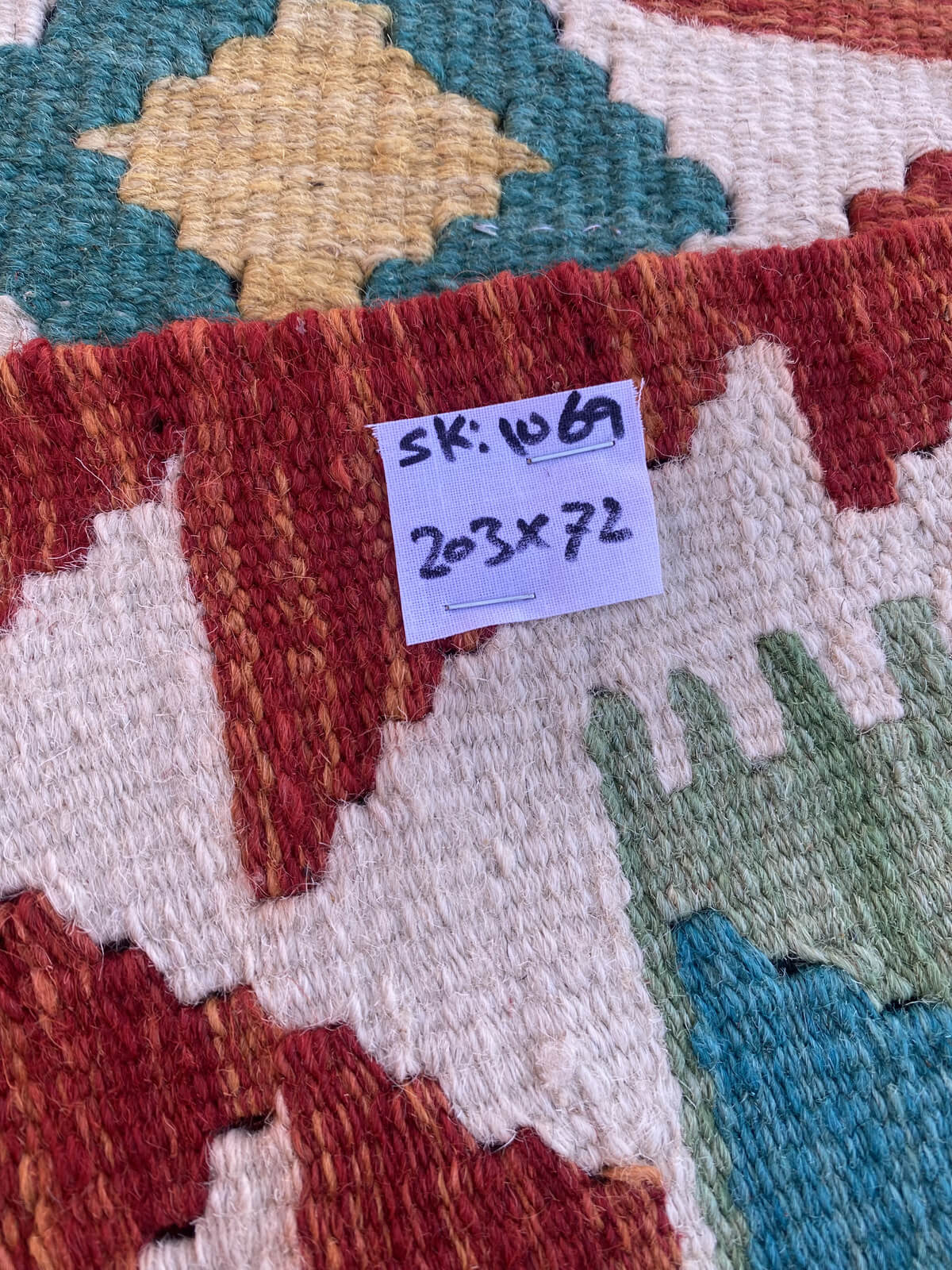 Handmade Flat Weave Kilim Rug (203 CM x 72 CM) SK#1069