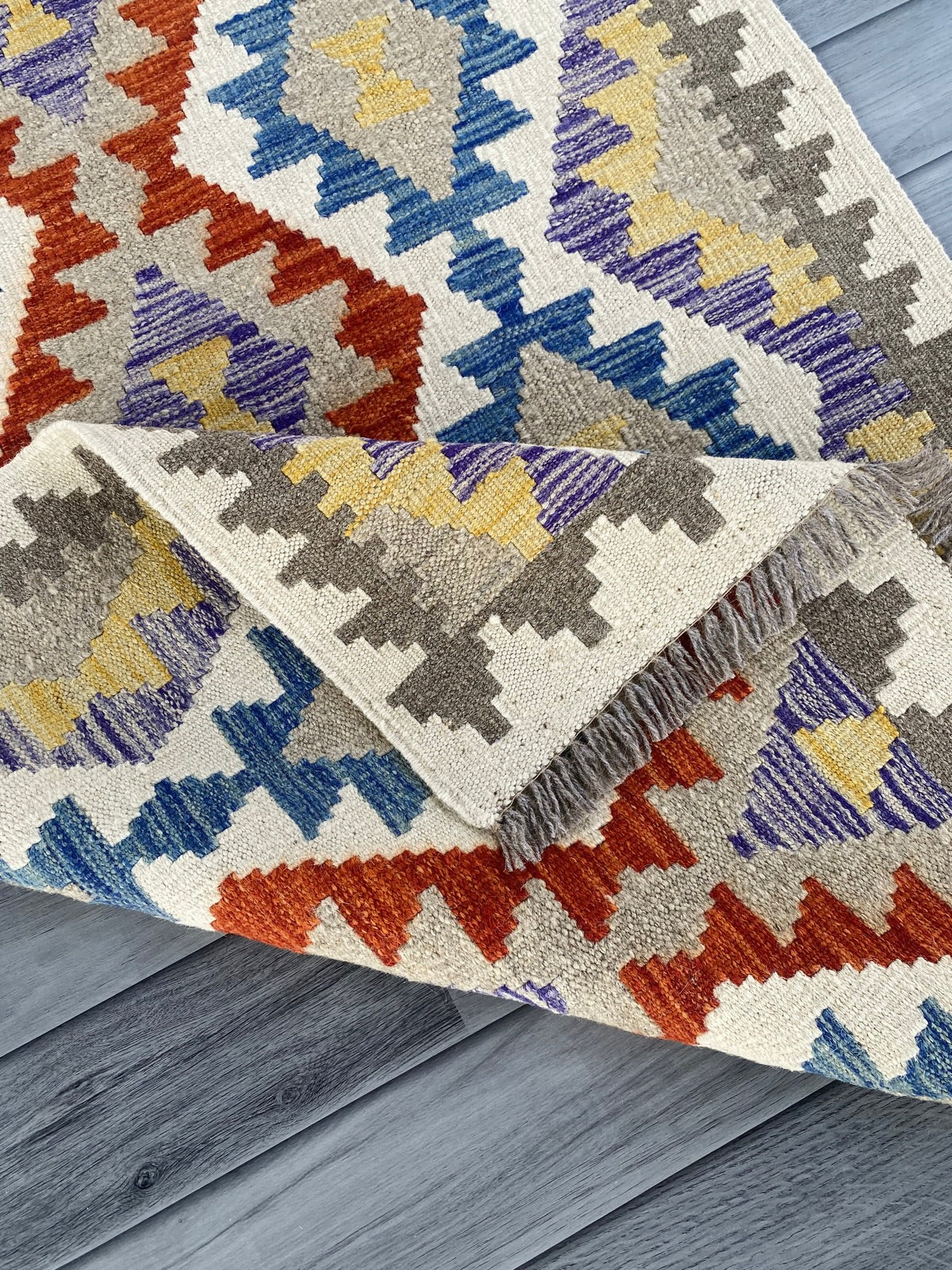 Handmade Afghan Chobi Kilim Hallway Runner Rug 198 CM x 81 CM ( SS # 166 )