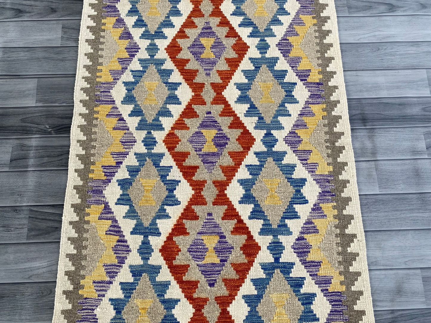 Handmade Afghan Chobi Kilim Hallway Runner Rug 198 CM x 81 CM ( SS # 166 )