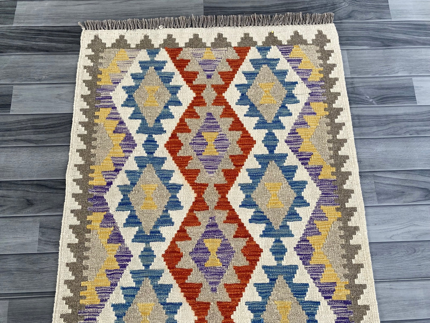 Handmade Afghan Chobi Kilim Hallway Runner Rug 198 CM x 81 CM ( SS # 166 )