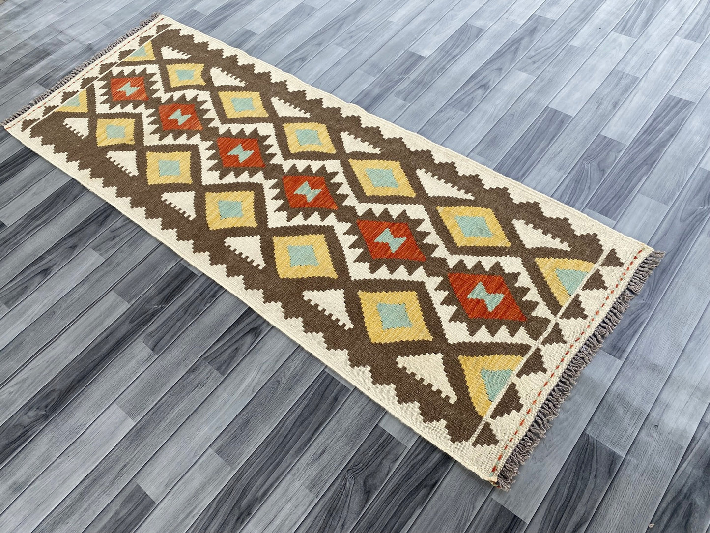 Handmade Afghan Chobi Kilim Hallway Runner Rug 213 CM x 80 CM ( SS # 165 )