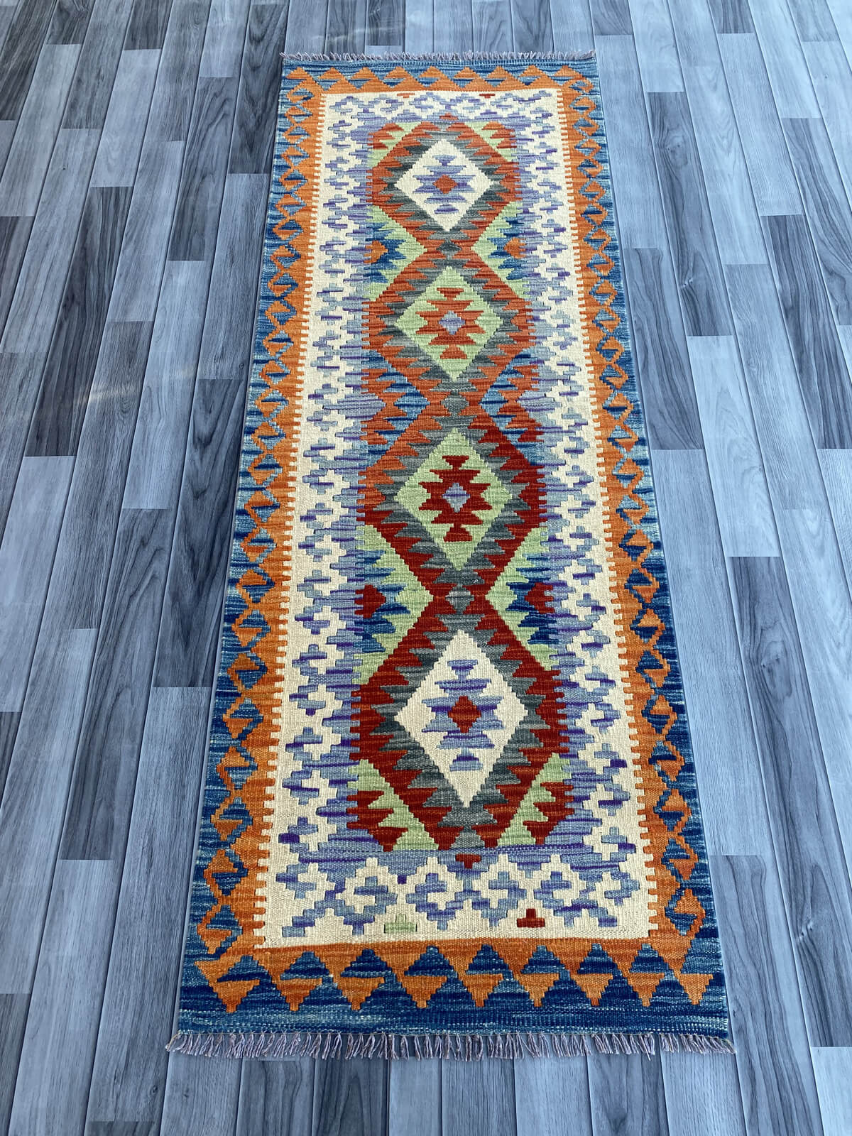Handmade Flat Weave Kilim Rug (204 CM x 74 CM) SK#1072