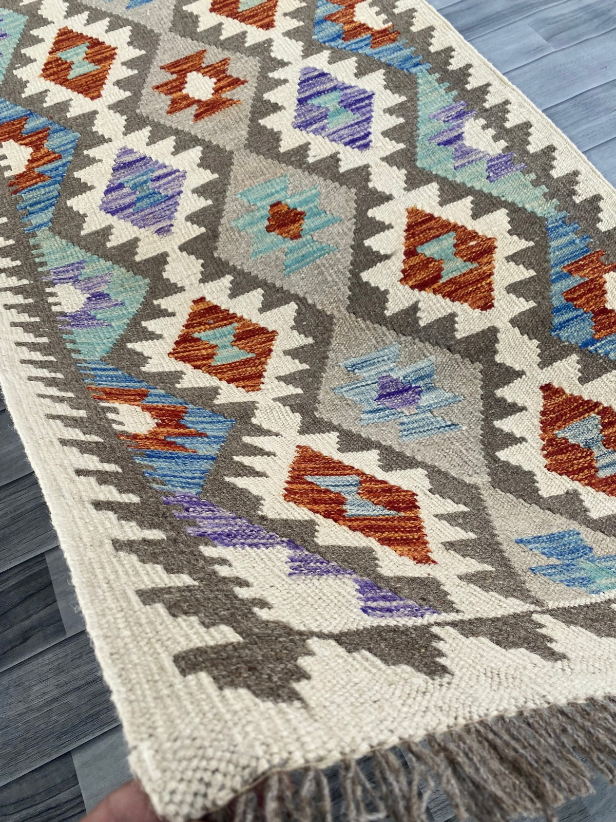 Handmade Afghan Chobi Kilim Hallway Runner Rug 196 CM x 81 CM ( SS # 164 )