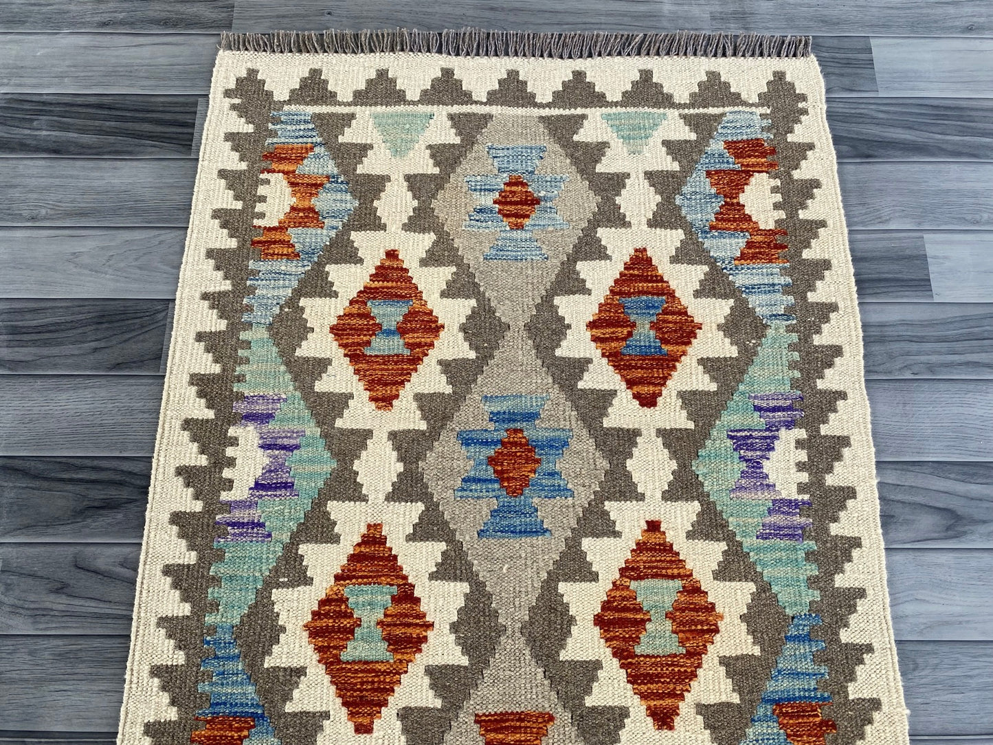 Handmade Afghan Chobi Kilim Hallway Runner Rug 196 CM x 81 CM ( SS # 164 )