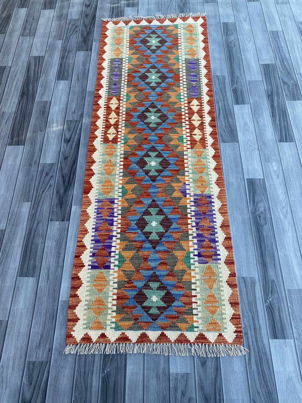 Handmade Flat Weave Kilim Rug (201 CM x 68 CM) SK#1073