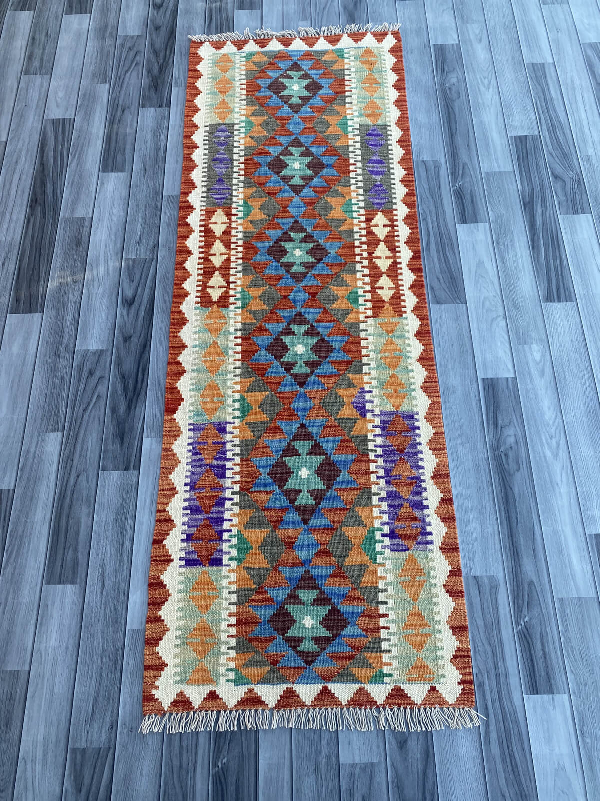 Handmade Flat Weave Kilim Rug (201 CM x 68 CM) SK#1073