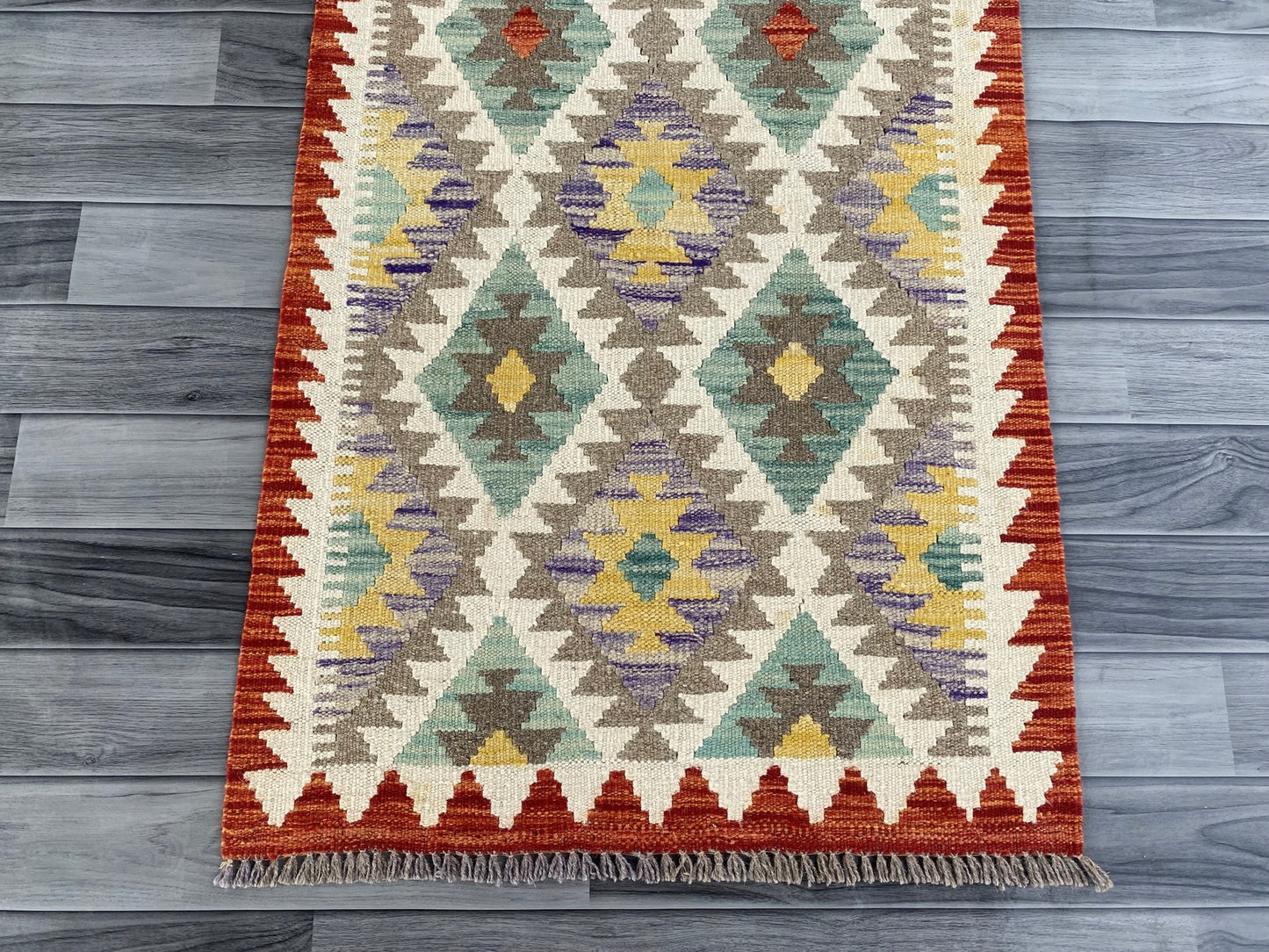 Handmade Afghan Chobi Kilim Hallway Runner Rug 195 CM x 70 CM ( SS # 163 )