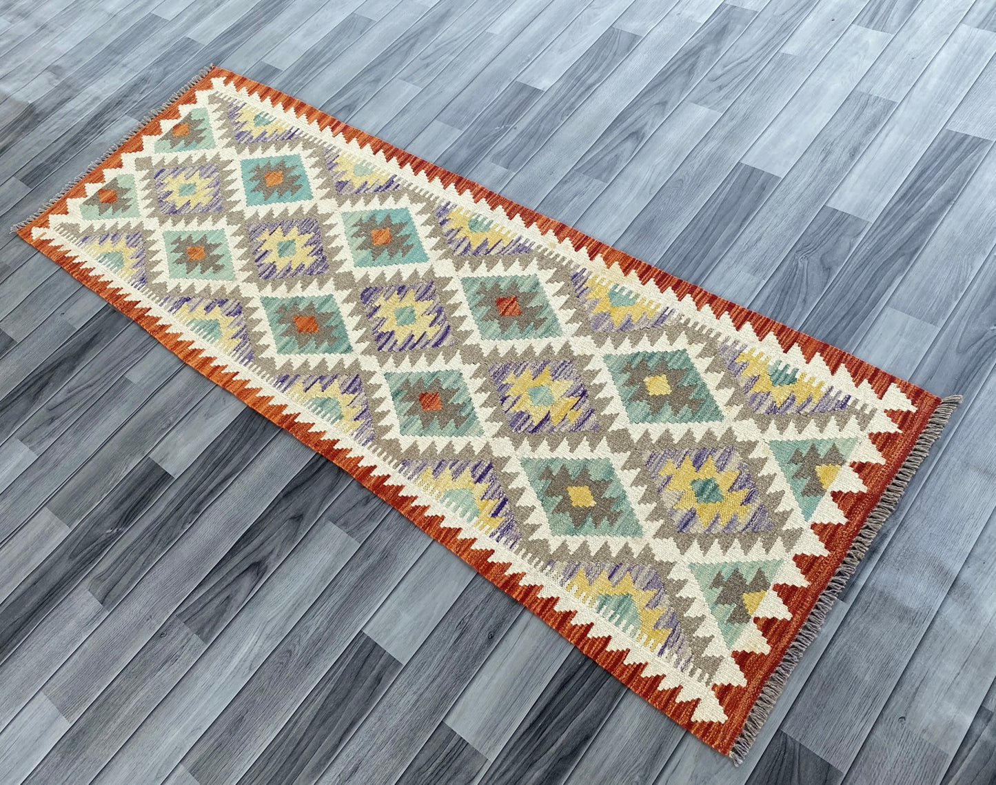 Handmade Afghan Chobi Kilim Hallway Runner Rug 195 CM x 70 CM ( SS # 163 )