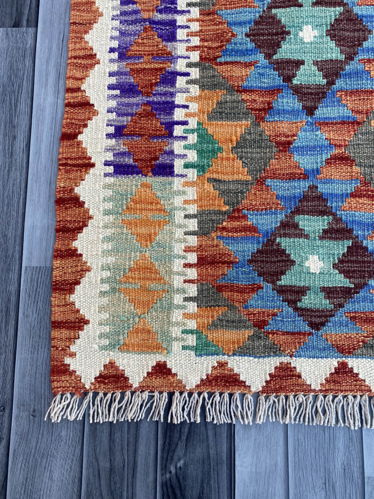 Handmade Flat Weave Kilim Rug (201 CM x 68 CM) SK#1073