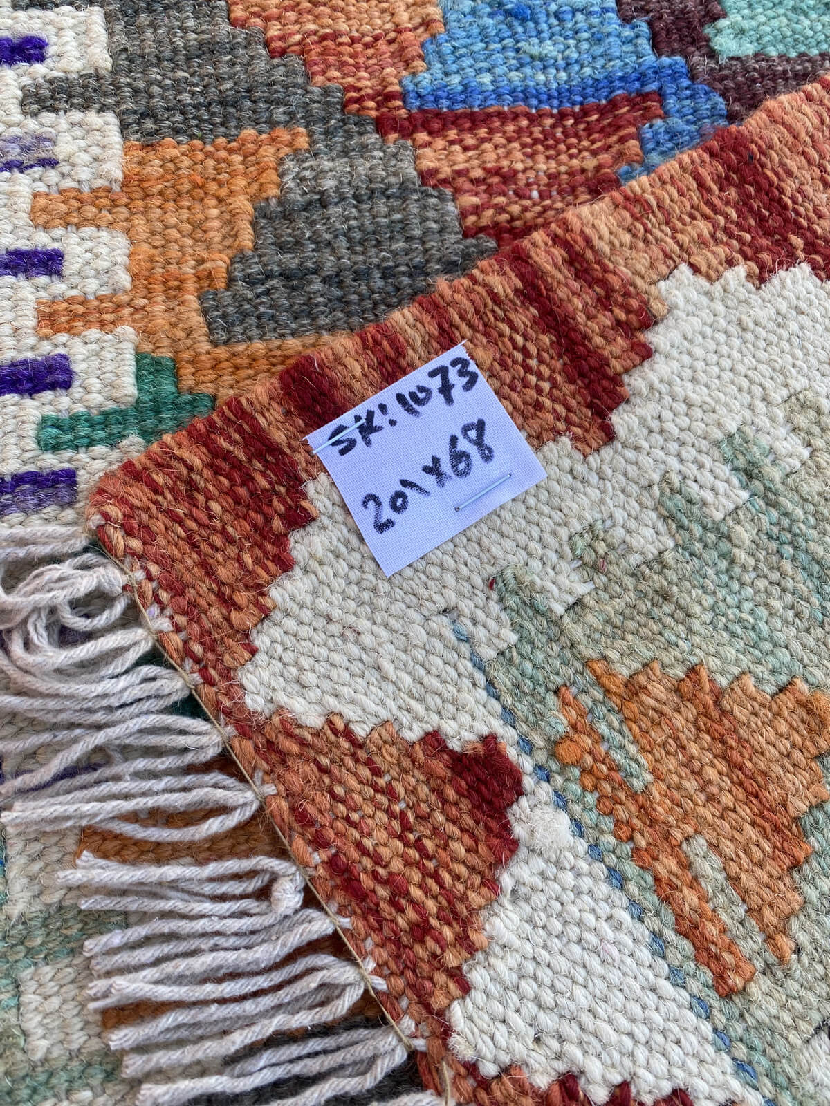 Handmade Flat Weave Kilim Rug (201 CM x 68 CM) SK#1073