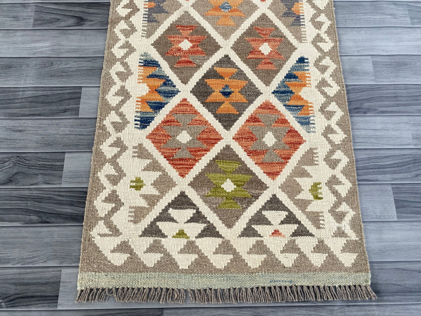 Handmade Afghan Chobi Kilim Hallway Runner Rug 200 CM x 70 CM ( SS # 162 )