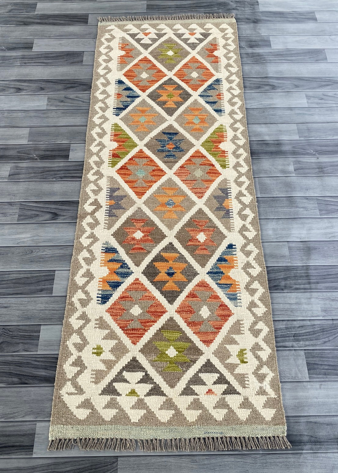 Handmade Afghan Chobi Kilim Hallway Runner Rug 200 CM x 70 CM ( SS # 162 )