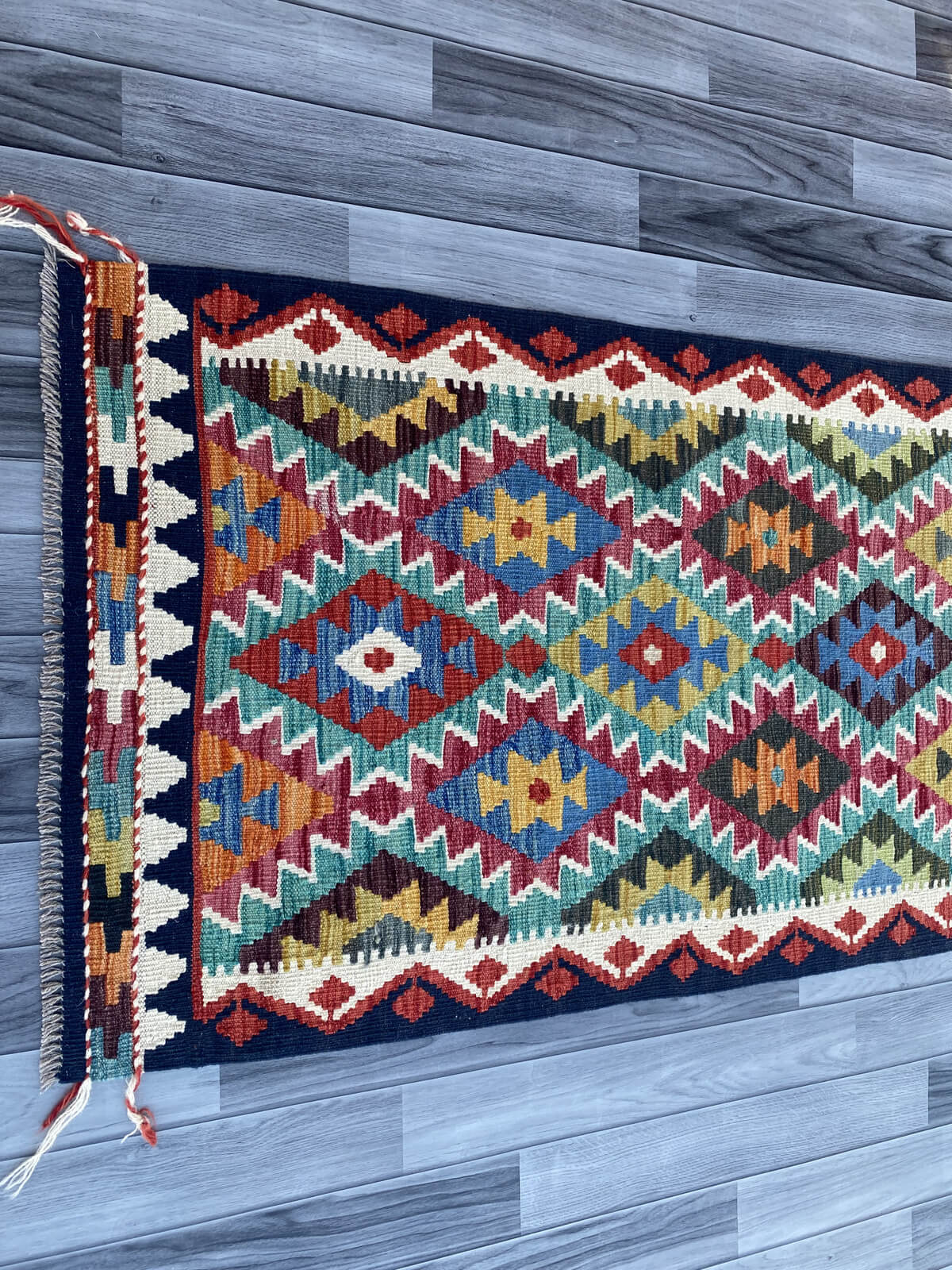 Handmade Flat Weave Kilim Rug (289 CM x 80 CM)SK#1074