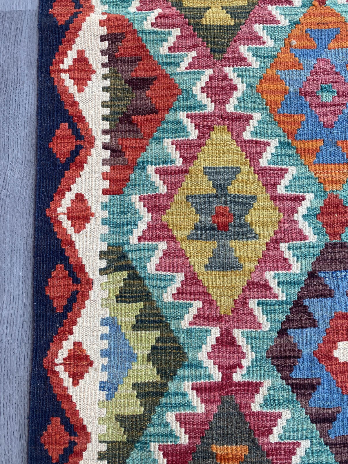 Handmade Flat Weave Kilim Rug (289 CM x 80 CM)SK#1074