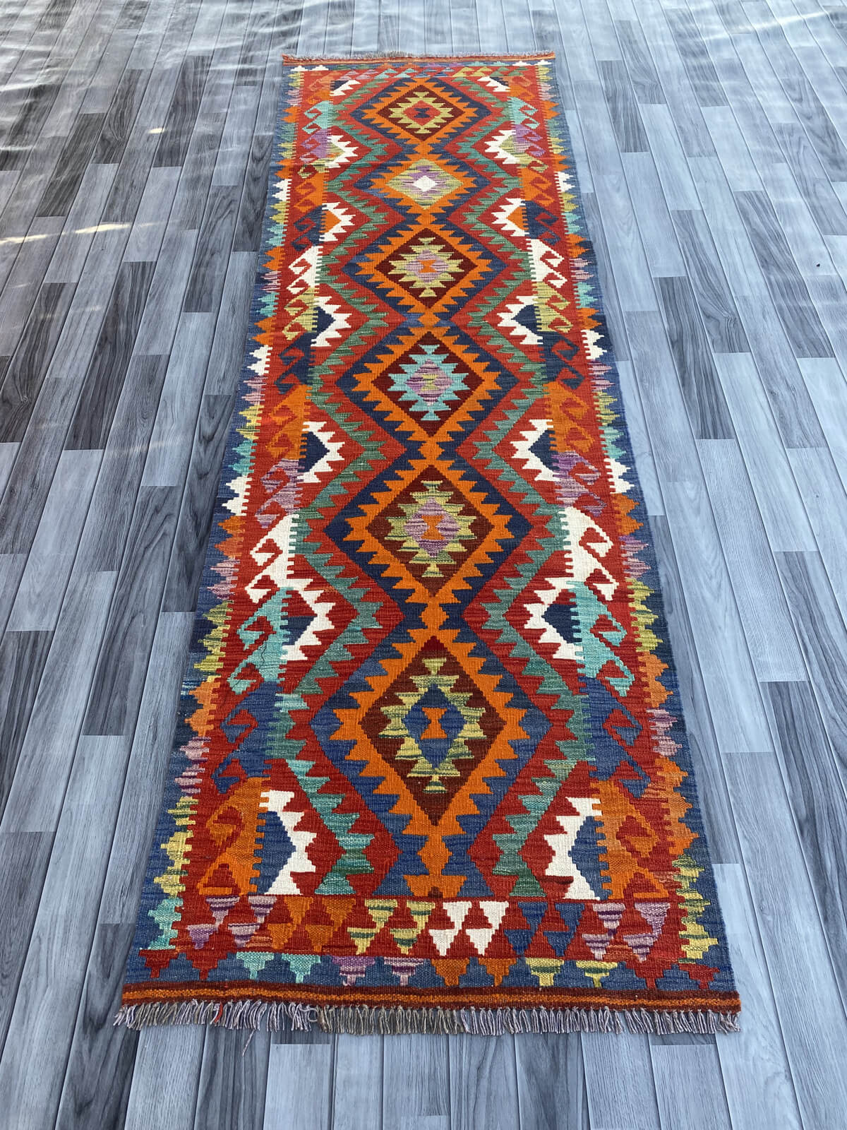 Handmade Flat Weave Kilim Rug (300 CM x 90 CM) SK#1075