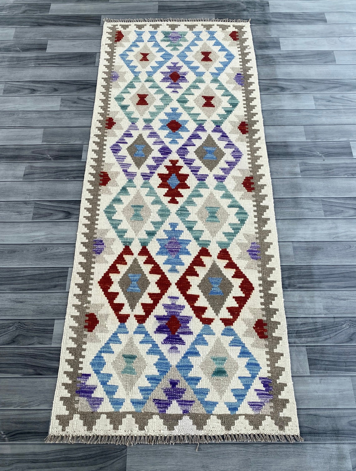 Handmade Afghan Chobi Kilim Hallway Runner Rug 200 CM x 80 CM ( SS # 159 )