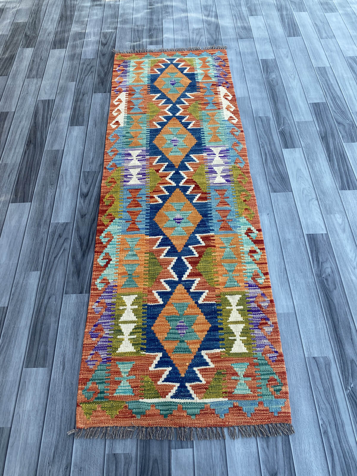 Handmade Flat Weave Kilim Rug (199 CM x 67 CM) SK#1077