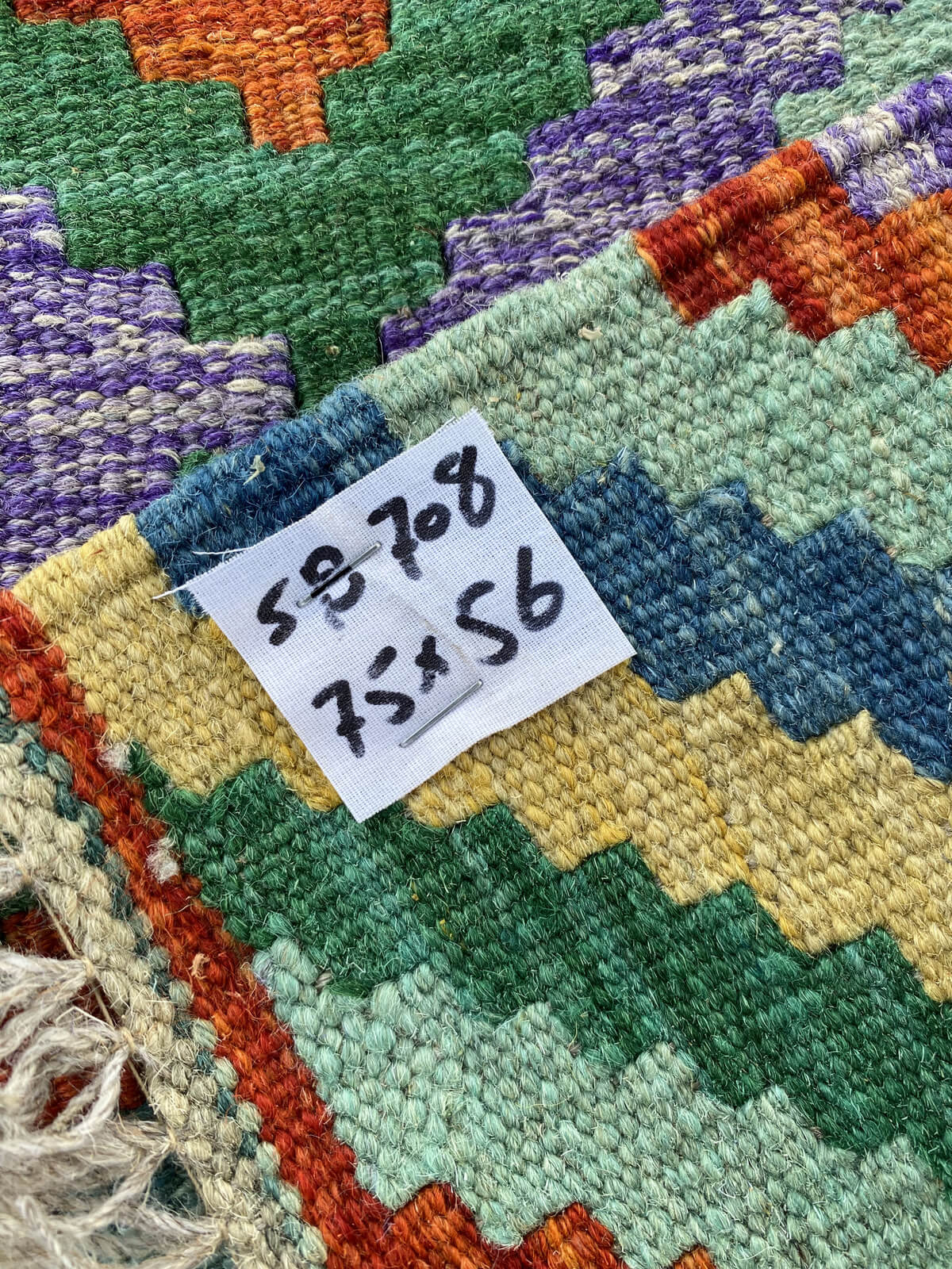 Handmade Afghan Chobi Kilim Rug 75x56 cm KAS#708