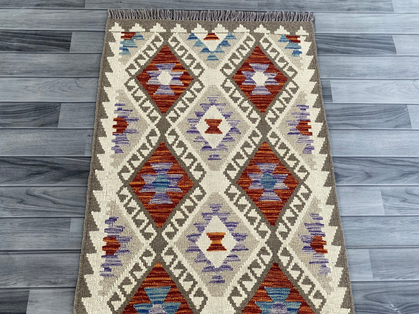 Handmade Afghan Chobi Kilim Hallway Runner Rug 207 CM x 78 CM ( SS # 158 )