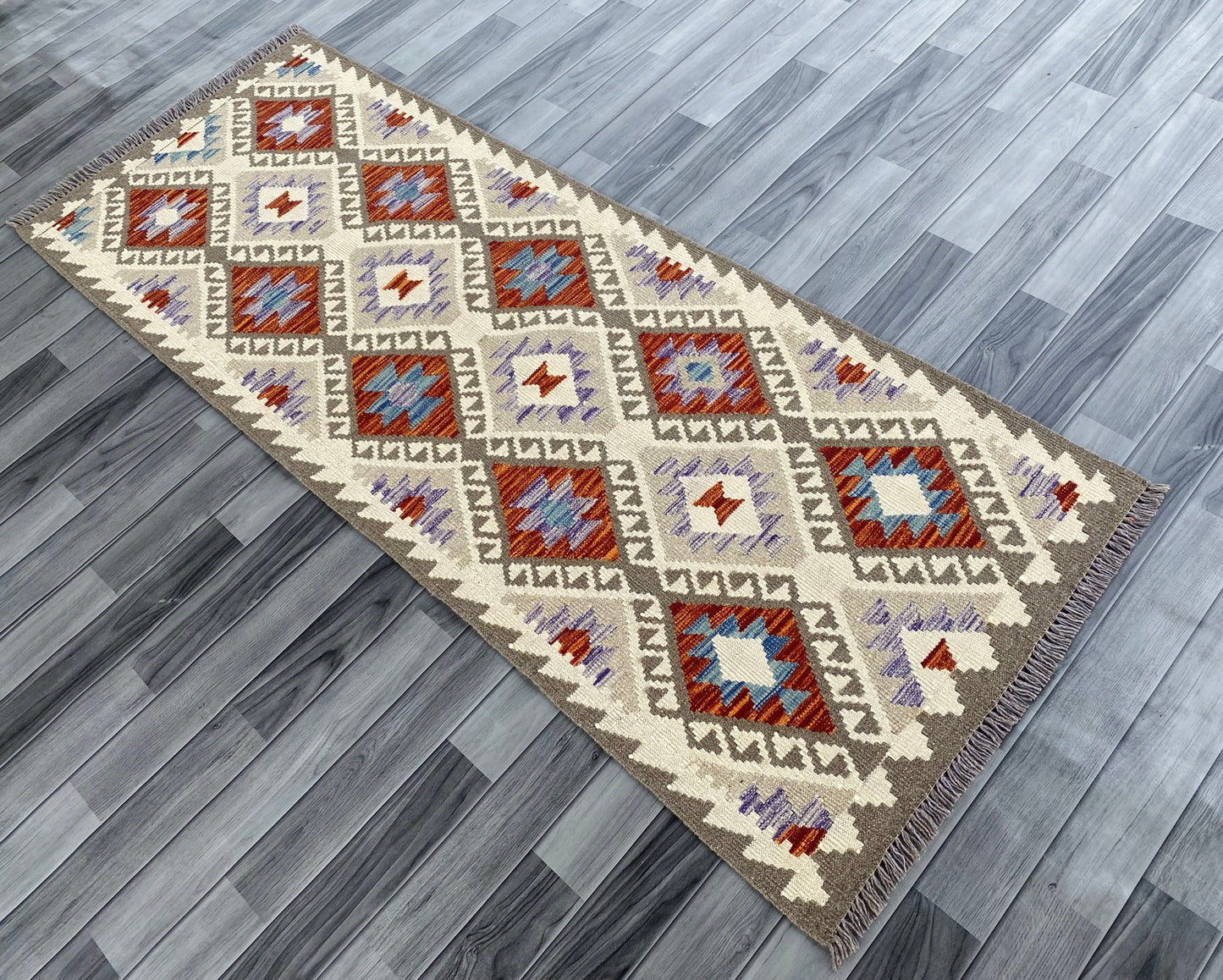 Handmade Afghan Chobi Kilim Hallway Runner Rug 207 CM x 78 CM ( SS # 158 )