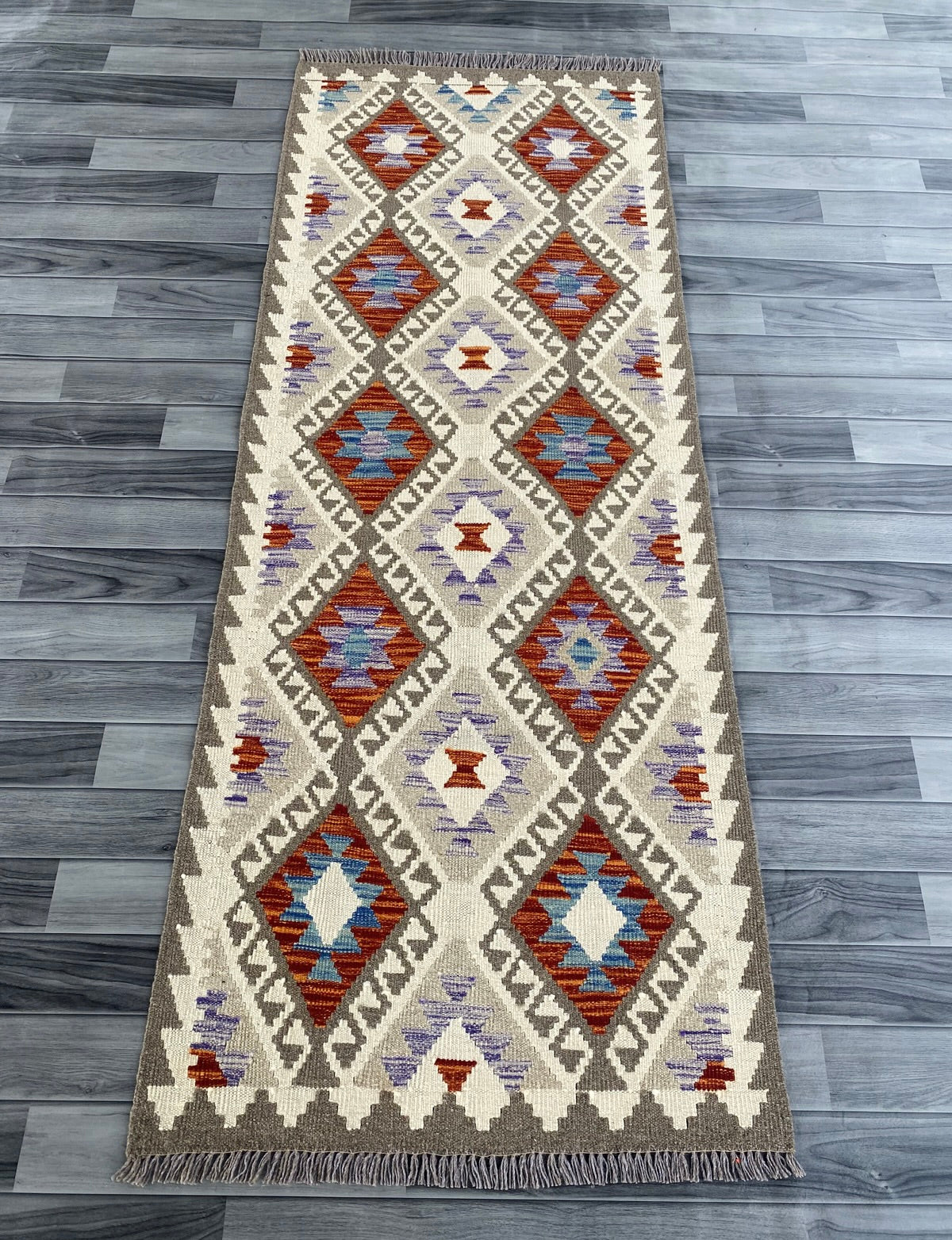 Handmade Afghan Chobi Kilim Hallway Runner Rug 207 CM x 78 CM ( SS # 158 )