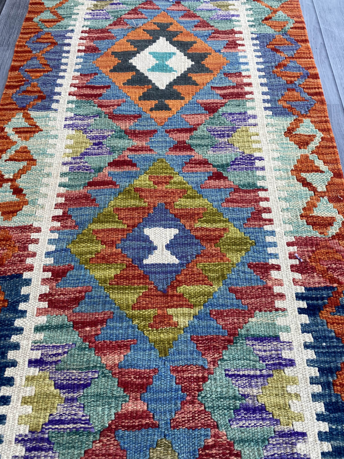 Handmade Flat Weave Kilim Rug (203 CM x 64 CM) SK#1078