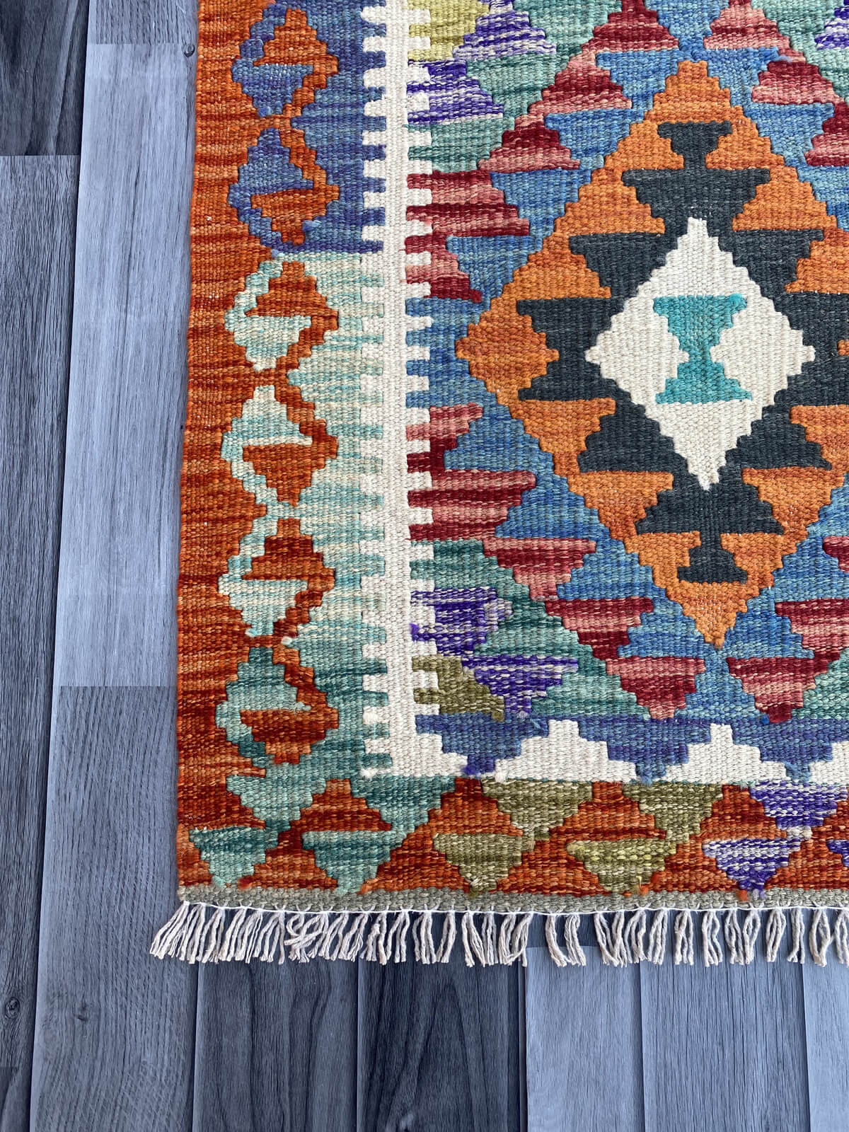 Handmade Flat Weave Kilim Rug (203 CM x 64 CM) SK#1078