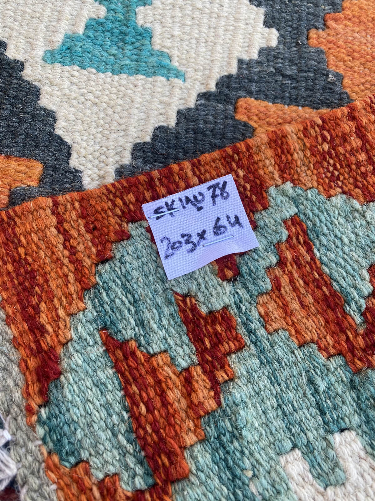 Handmade Flat Weave Kilim Rug (203 CM x 64 CM) SK#1078