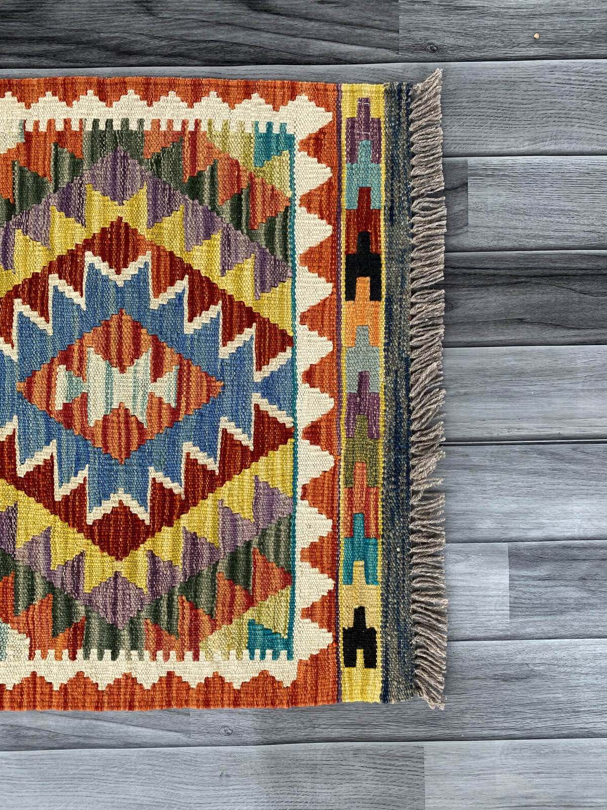 Handmade Afghan Chobi Kilim Rug 90x60 cm KAS#714