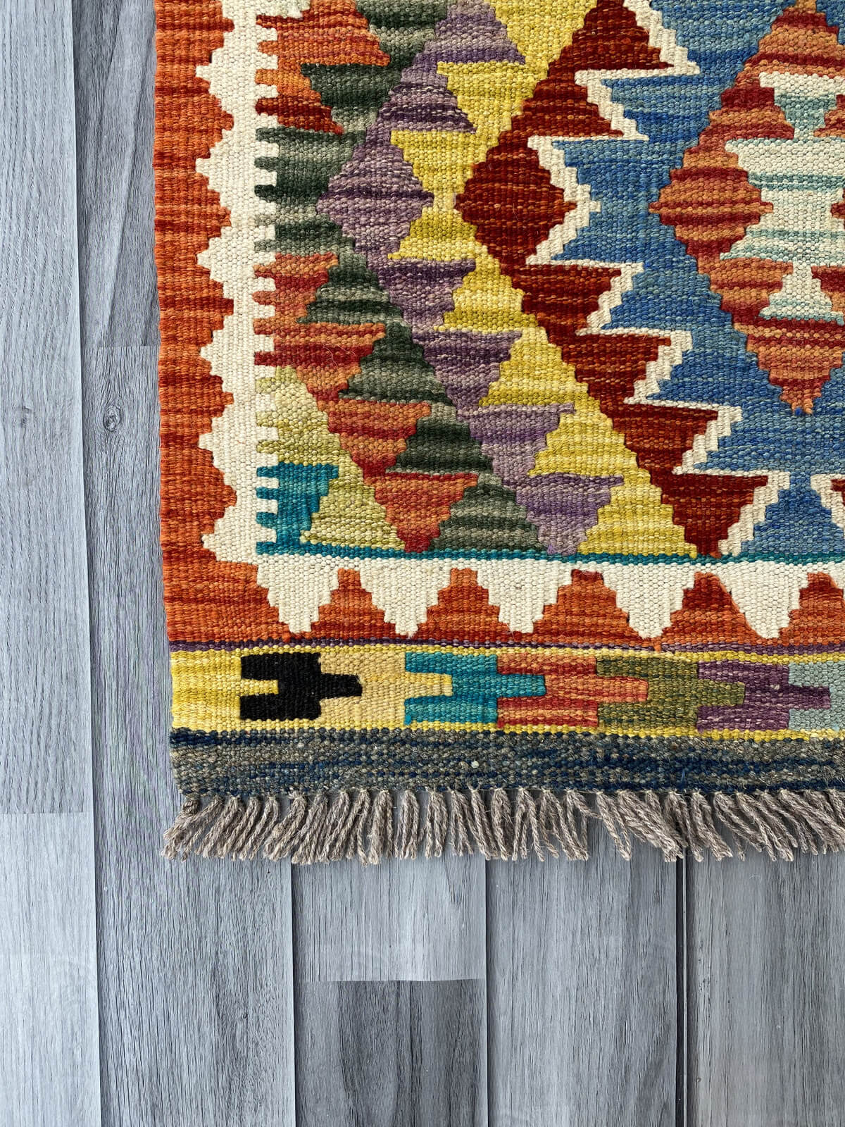 Handmade Afghan Chobi Kilim Rug 90x60 cm KAS#714
