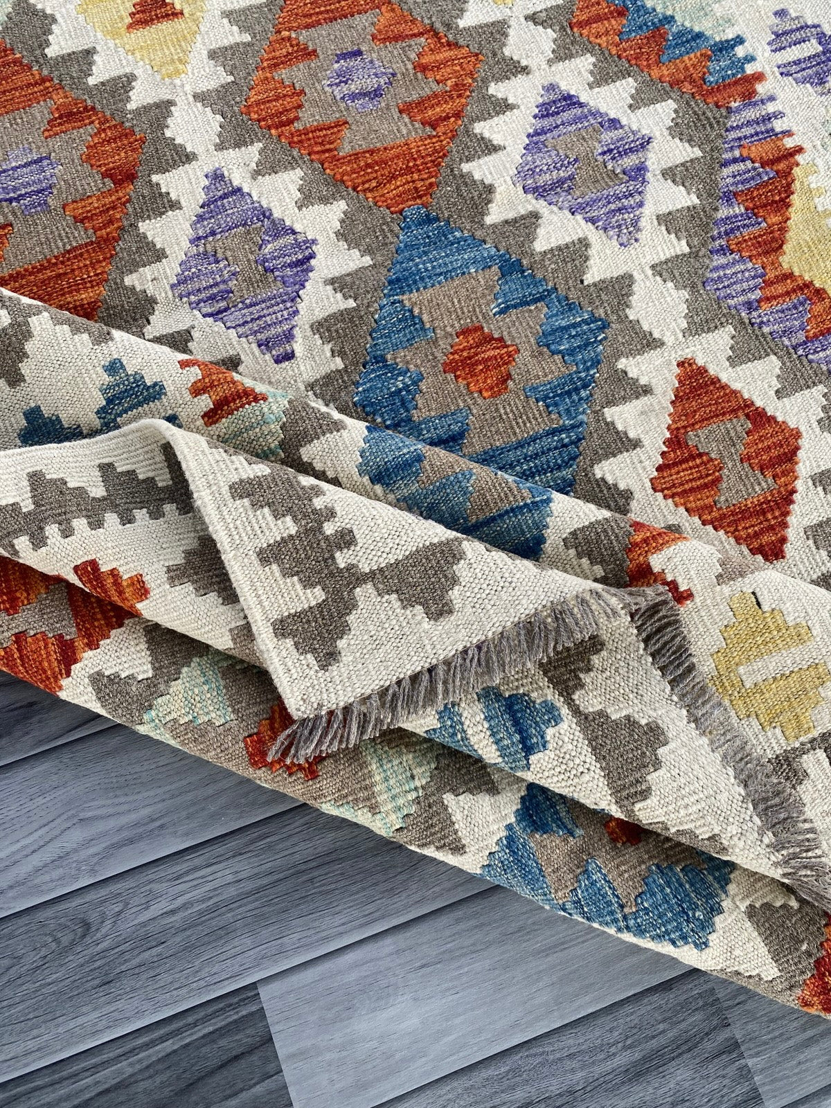 Handmade Afghan Chobi Kilim Rug 200 CM x  153 CM ( SS # 140 )