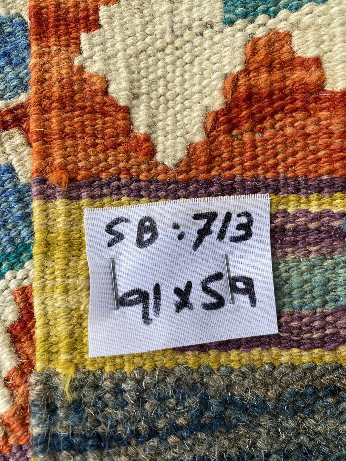 Handmade Afghan Chobi Kilim Rug 90x60 cm KAS#714