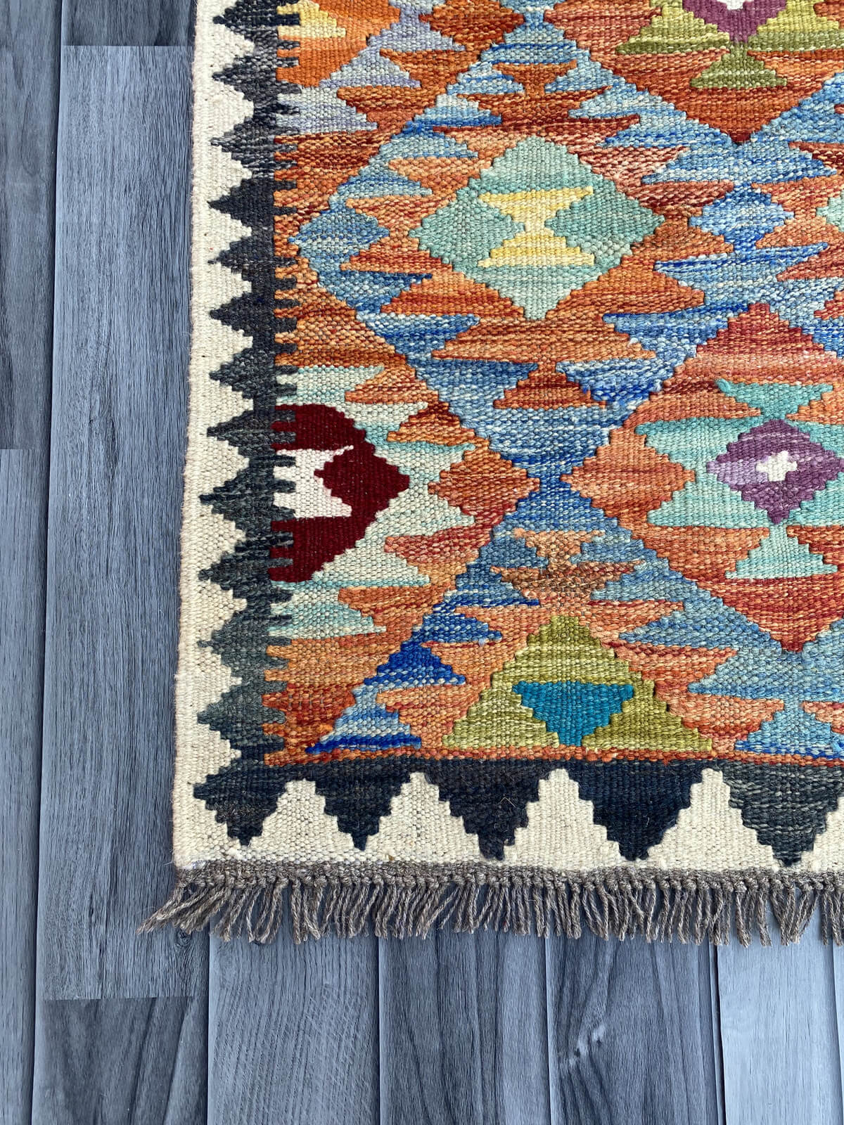 Handmade Flat Weave Kilim Rug (194 CM x 75 CM) SK#1081