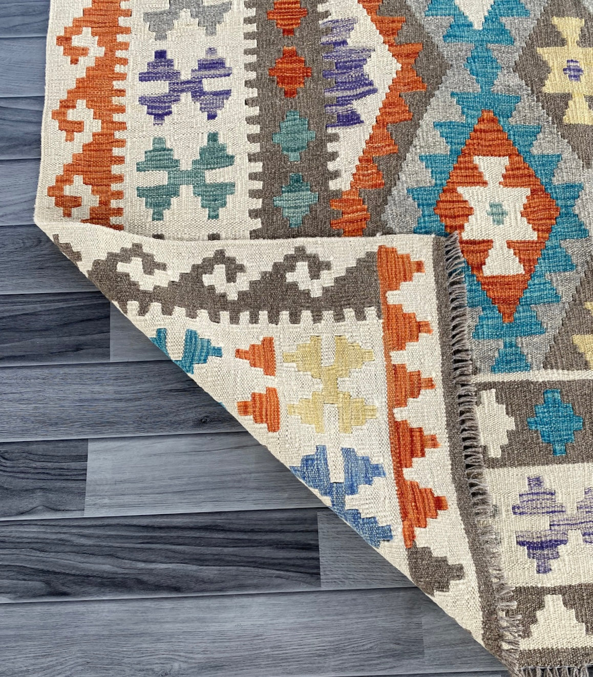 Handmade Afghan Chobi Kilim Rug 202 CM x  152 CM ( SS # 138 )