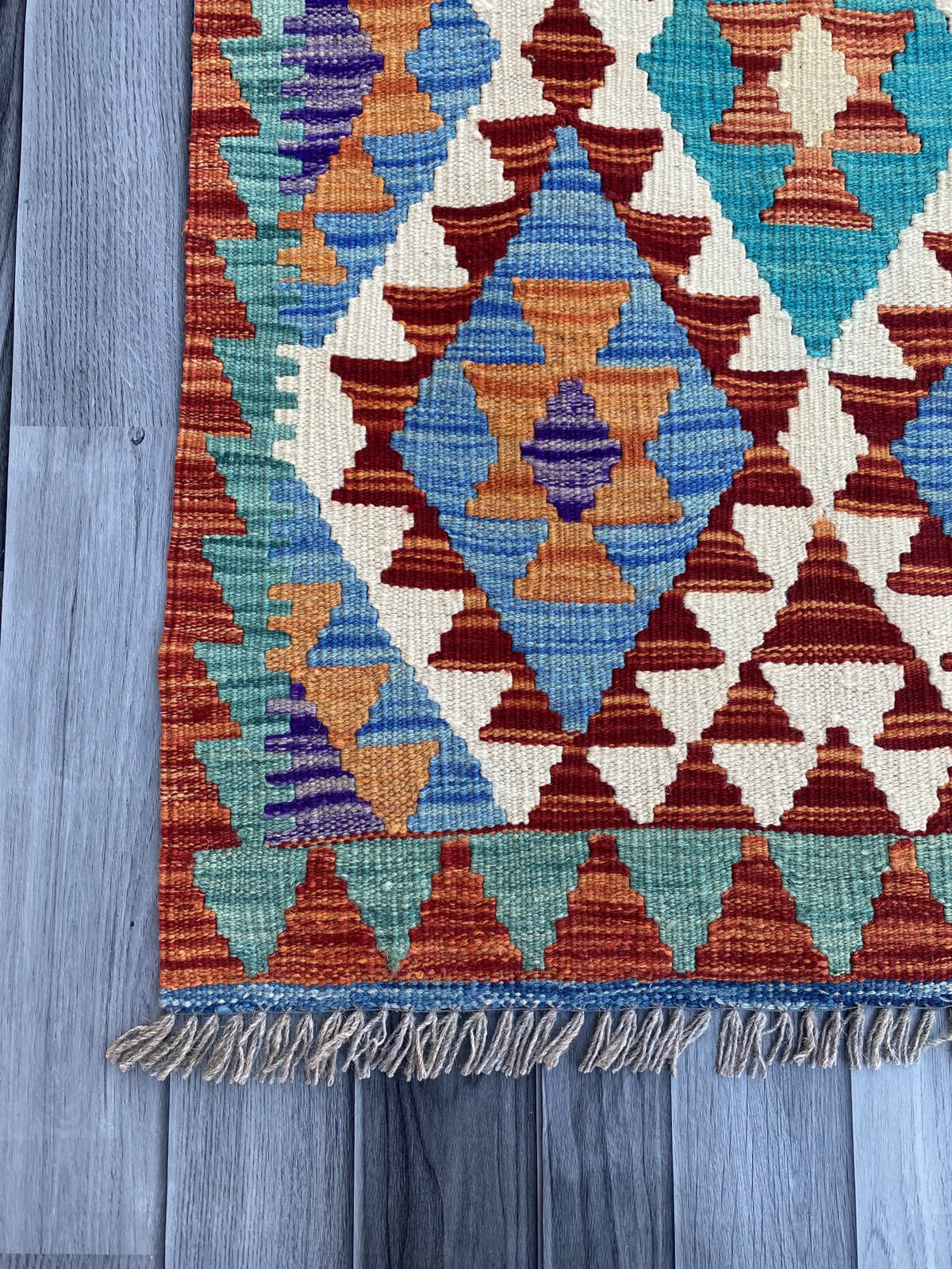 Handmade Flat Weave Kilim Rug (201 CM x 72 CM) SK#1083