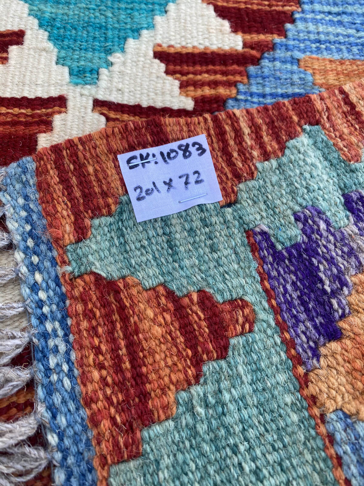 Handmade Flat Weave Kilim Rug (201 CM x 72 CM) SK#1083