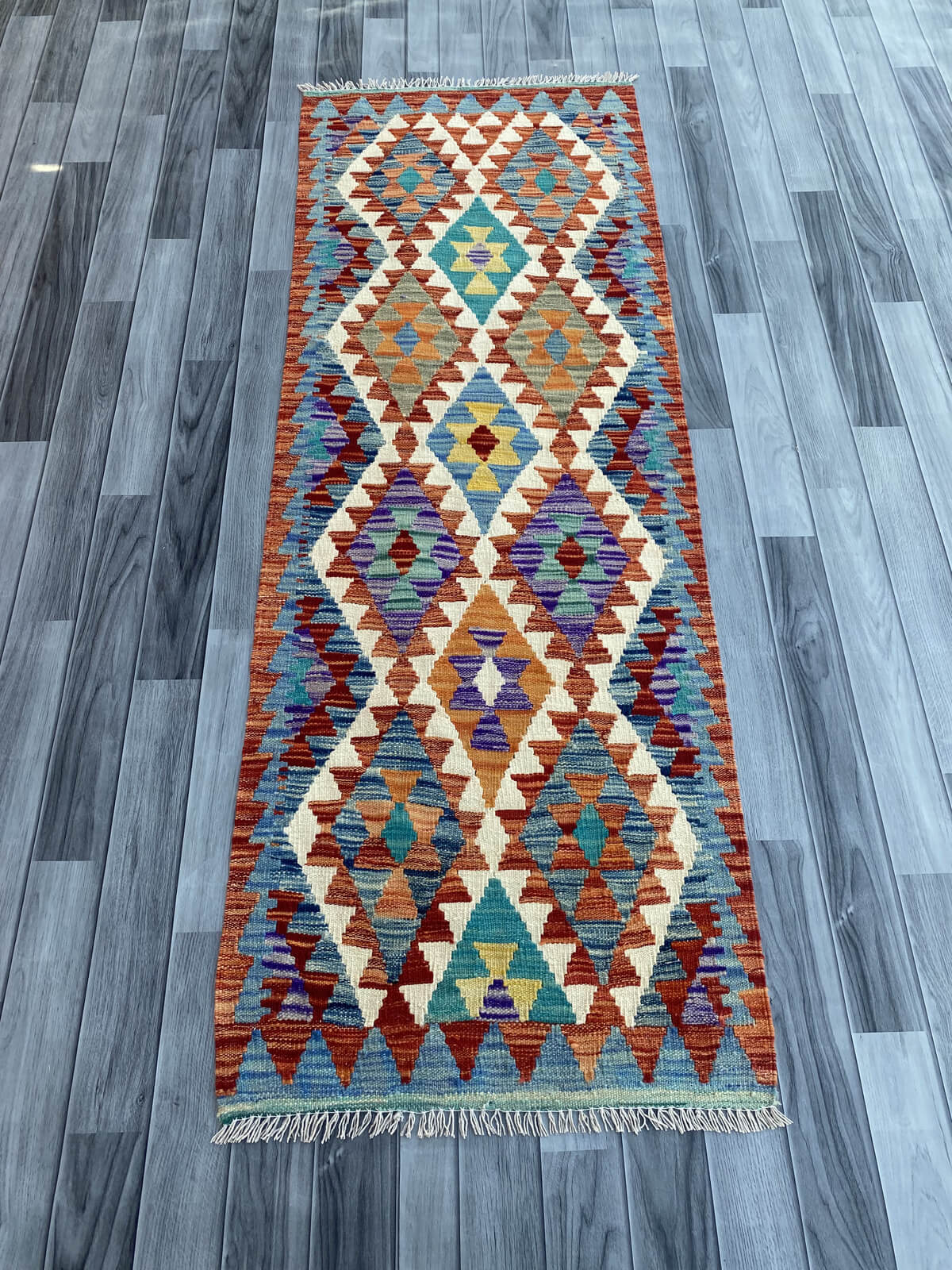 Handmade Flat Weave Kilim Rug (195 CM x 70 CM) SK#1084